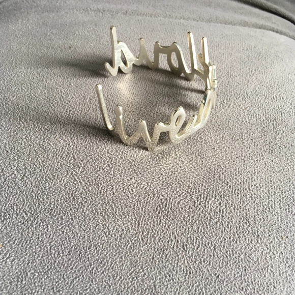 "LiveOutLoud" Silver Rustic Cuff - Picture 2 of 5